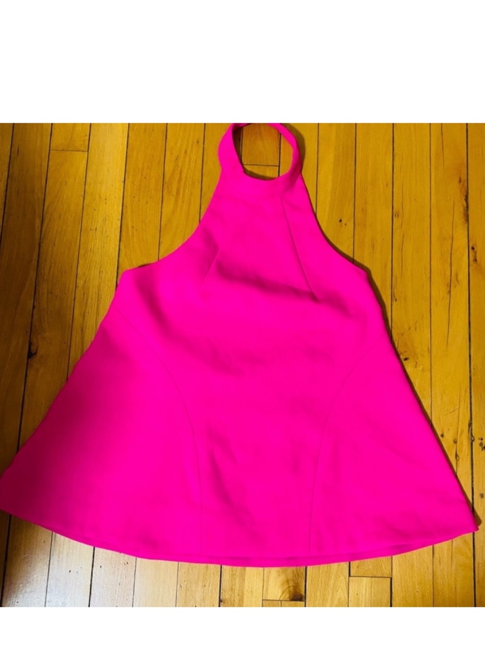 BRIGHT PINK HALTER TOP